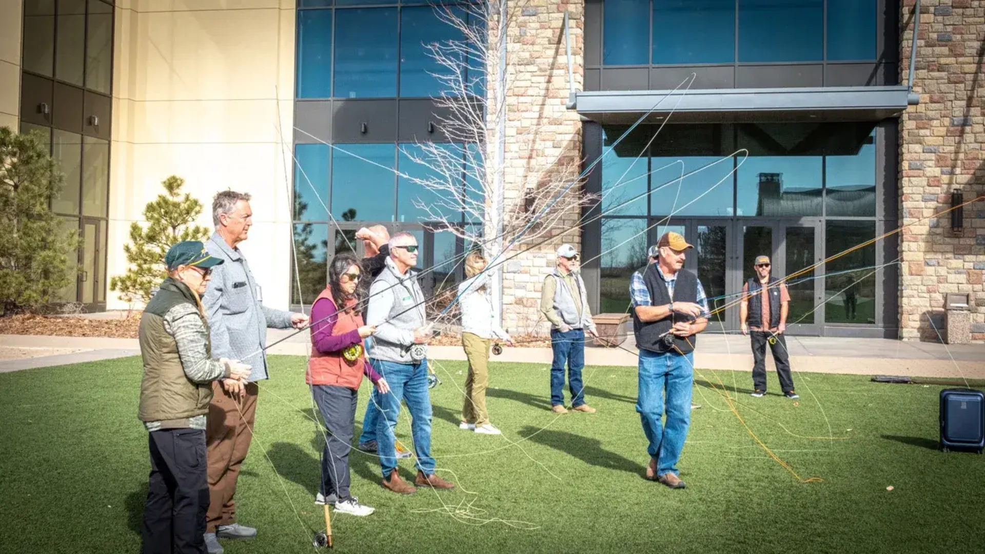 Mac Brown teaching group fly casting clinic — Fly Fishing Guide School